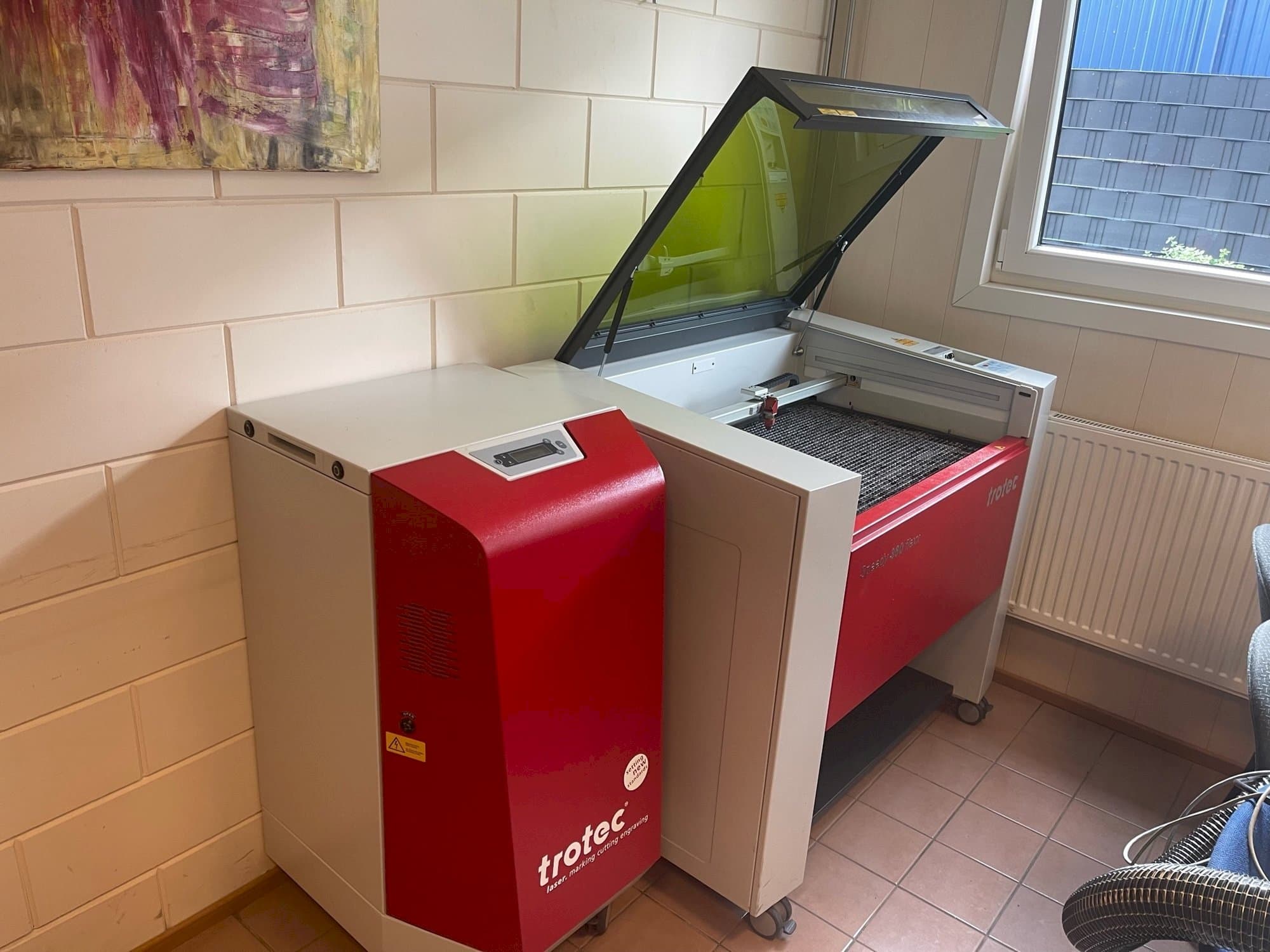 Vista Frontal  da Trotec Speedy 360 flexx  máquina