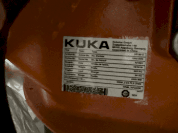 Placa de identificação  da KUKA KR16-2  máquina